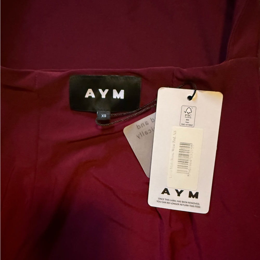 NWT AYM red midi Layla dress - Picture 5 of 7